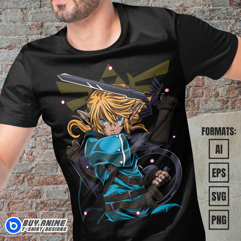 Premium Link Zelda Vector T-shirt Design Template #2
