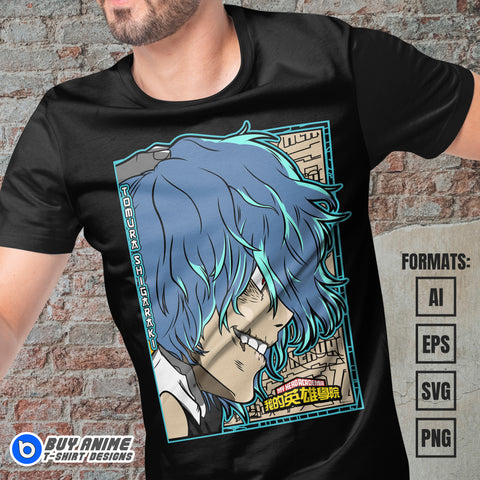 Premium Tomura Shigaraki My Hero Academia Anime Vector T-shirt Design Template