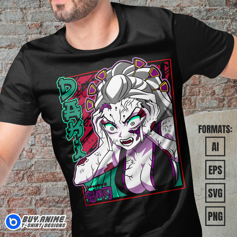 Premium Daki Demon Slayer Anime Vector T-shirt Design Template #2