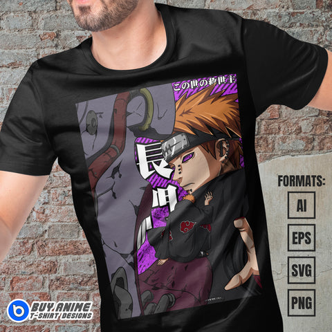 Premium Pain Naruto Anime Vector T-shirt Design Template