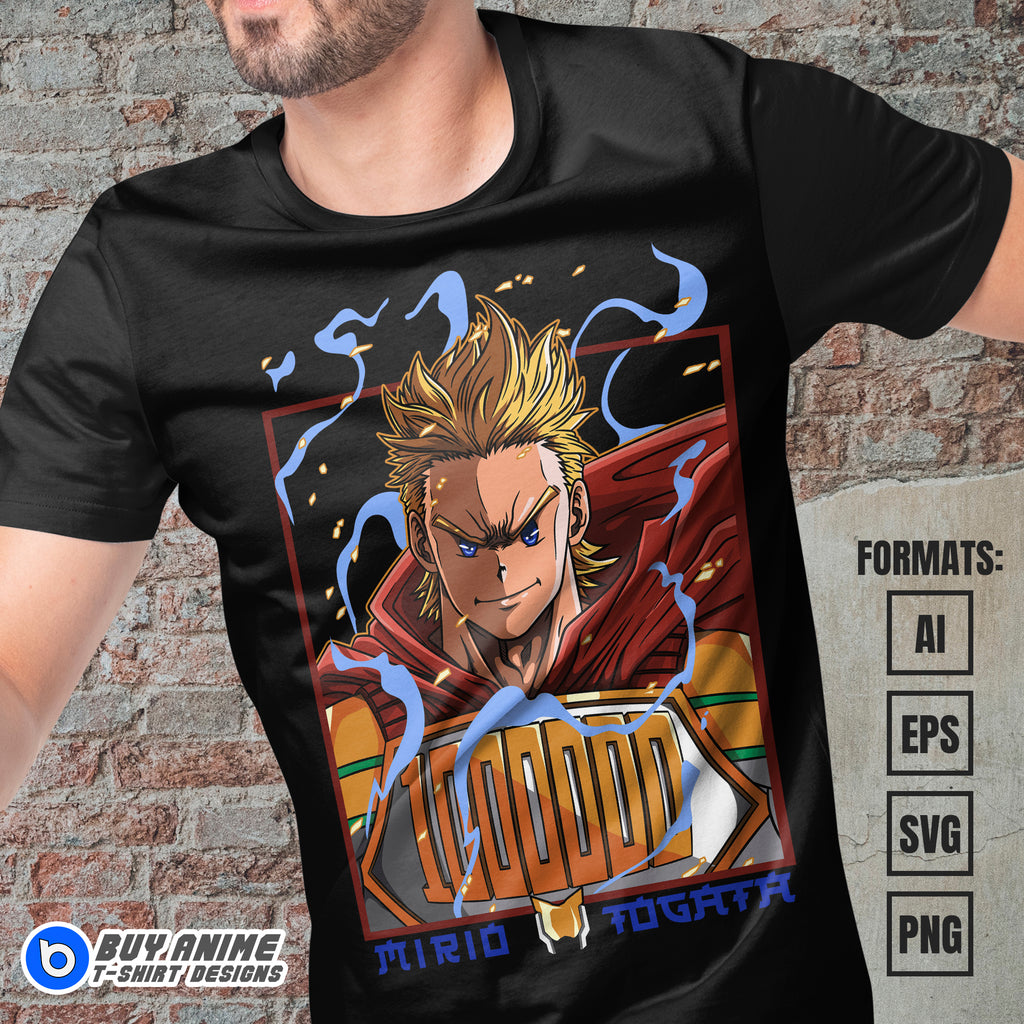 Premium Mirio Togata My Hero Academia Anime Vector T-shirt Design Template #2