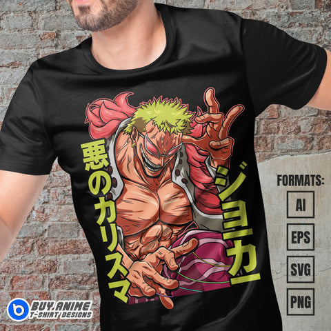 Premium Doflamingo One Piece Anime Vector T-shirt Design Template #6