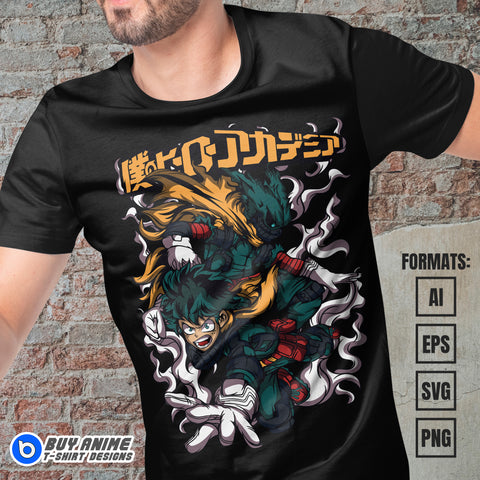 Premium Midoriya Izuku My Hero Academia Anime Vector T-shirt Design Template #10