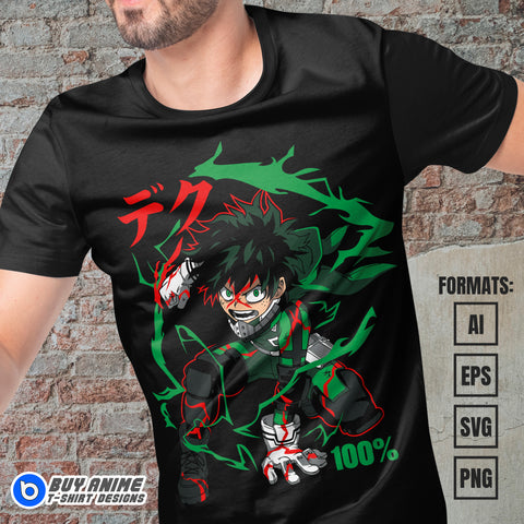 Premium My Hero Academia Anime Vector T-shirt Design Template #2