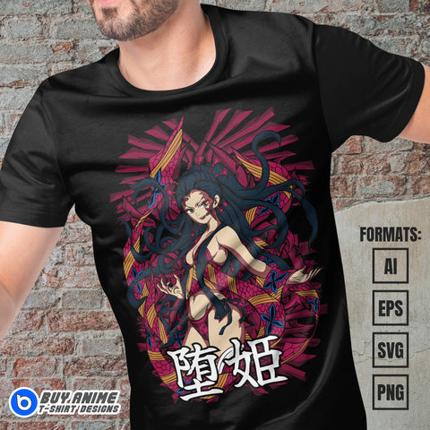 Premium Daki Demon Slayer Anime Vector T-shirt Design Template #3