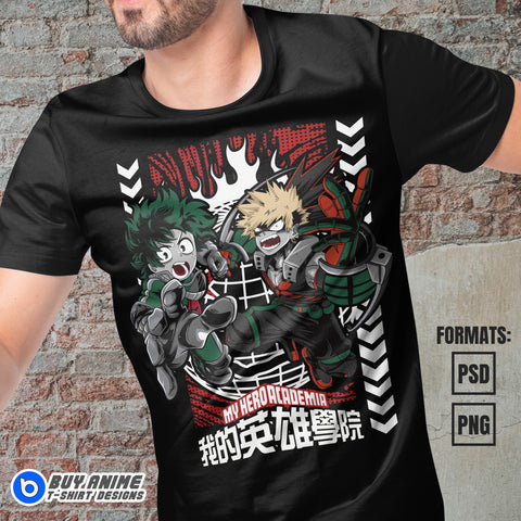 Premium My Hero Academia Anime Vector T-shirt Design Template #3