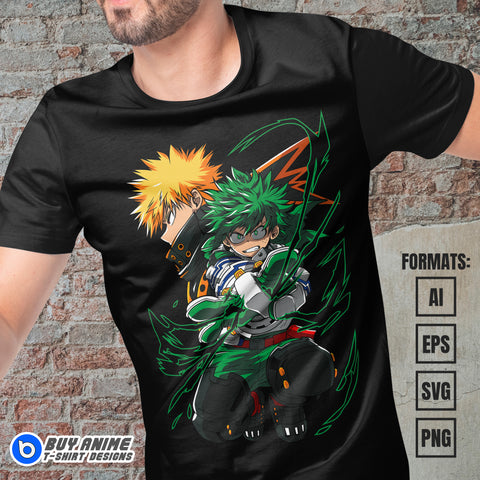 Premium My Hero Academia Anime Vector T-shirt Design Template #4