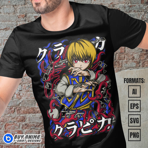 Premium Kurapika Hunter x Hunter Anime Vector T-shirt Design Template