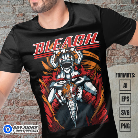 Premium Ichigo Kurosaki Bleach Anime Vector T-shirt Design Template #14