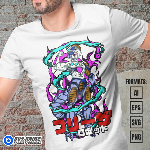 Premium Frieza Dragon Ball Anime Vector T-shirt Design Template #9