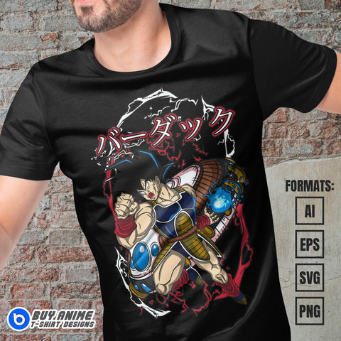 Premium Bardock Dragon Ball Anime Vector T-shirt Design Template #3