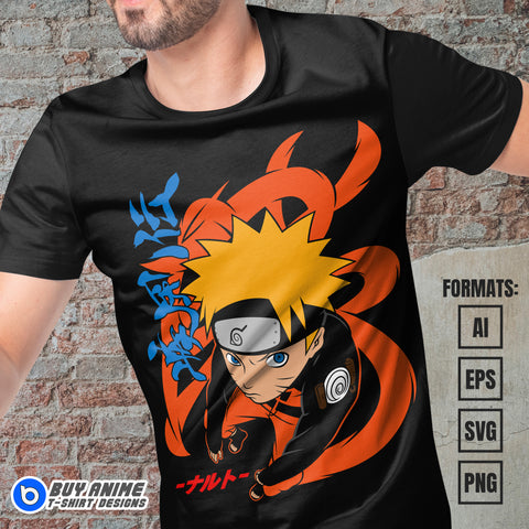 Premium Naruto Anime Vector T-shirt Design Template