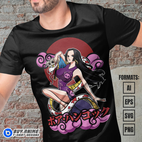 Premium Boa Hancock One Piece Anime Vector T-shirt Design Template #6