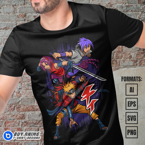 Premium Naruto Anime Vector T-shirt Design Template #2