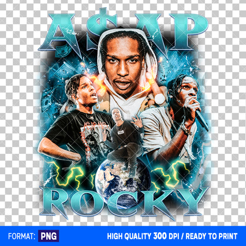 Premium Asap Rocky Bootleg T-shirt Design