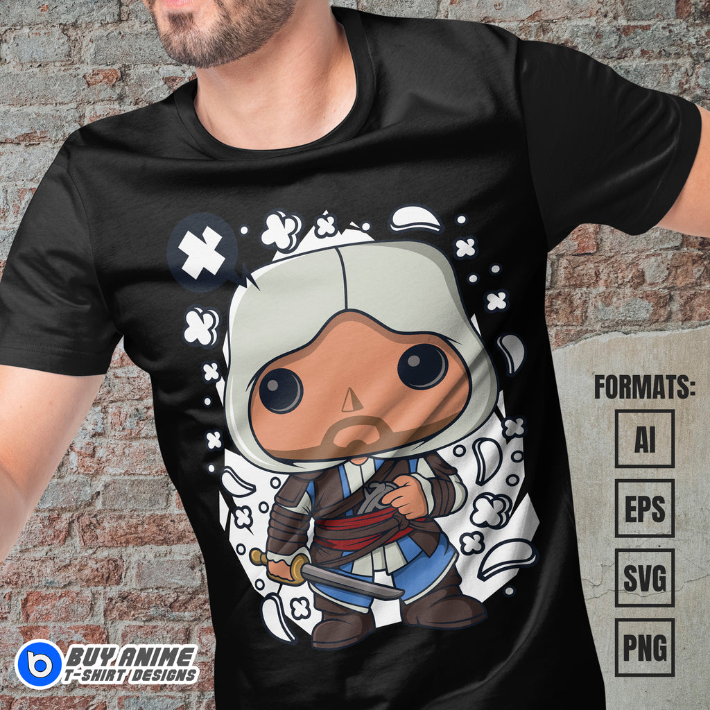 Premium Assassins Creed Funko Vector T-shirt Design Template