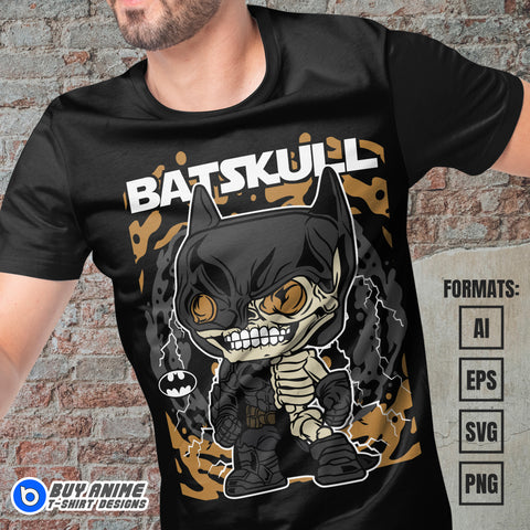 Premium Batskull Funko Vector T-shirt Design Template