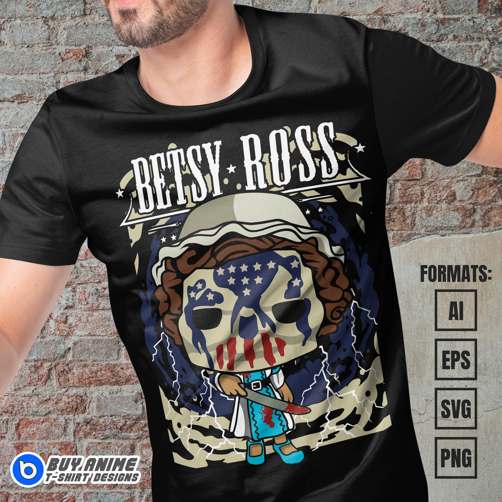 Premium Betsy Ross Funko Vector T-shirt Design Template