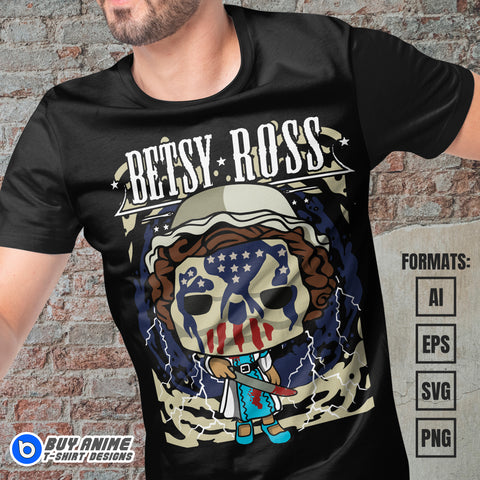 Premium Betsy Ross Funko Vector T-shirt Design Template