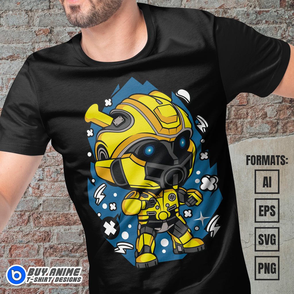 Premium Bumblebee Transformers Funko Vector T-shirt Design Template