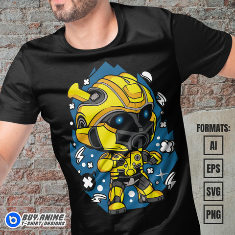 Premium Bumblebee Transformers Funko Vector T-shirt Design Template