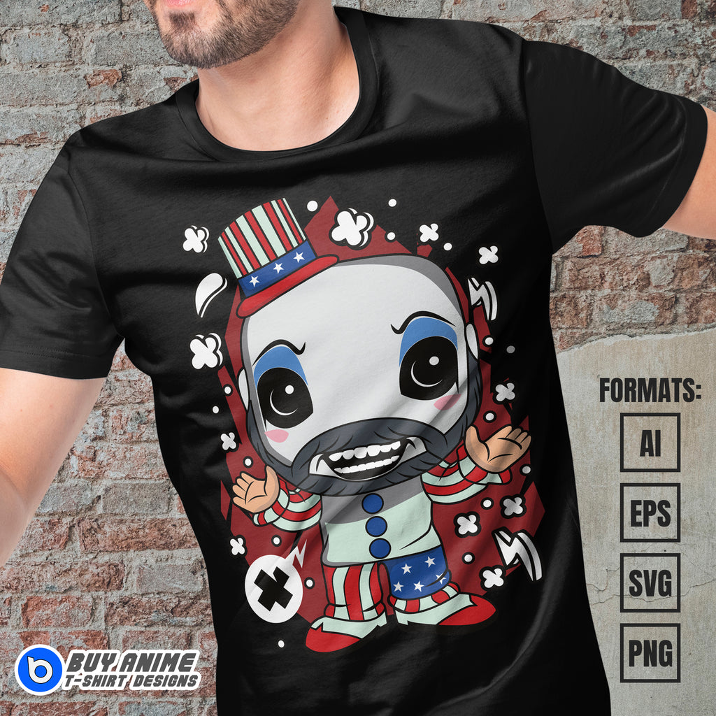 Premium Captain Spaulding House of 1000 Corpses Funko Vector T-shirt Design Template