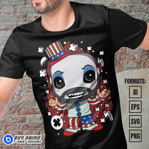 Premium Captain Spaulding House of 1000 Corpses Funko Vector T-shirt Design Template