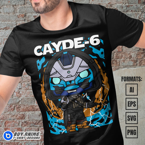 Premium Cayde 6 Destiny Funko Vector T-shirt Design Template