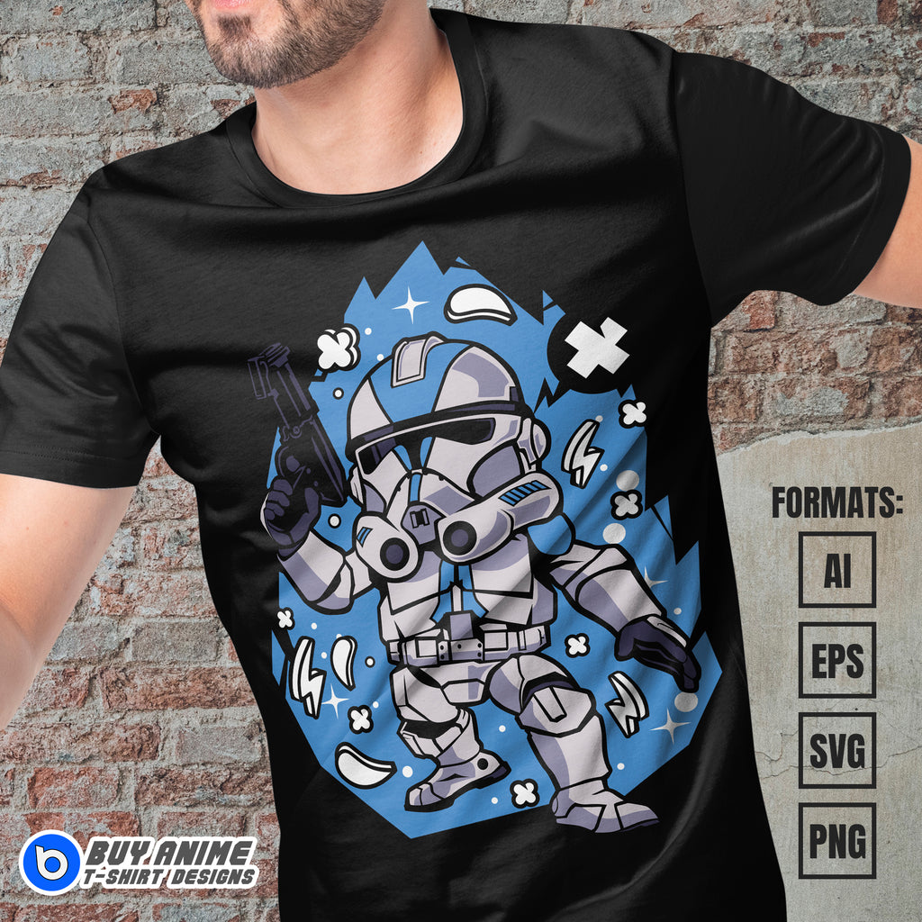 Premium Clone Trooper Star Wars Funko Vector T-shirt Design Template