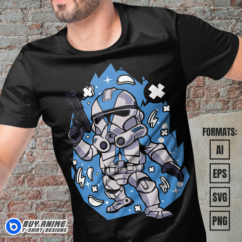 Premium Clone Trooper Star Wars Funko Vector T-shirt Design Template
