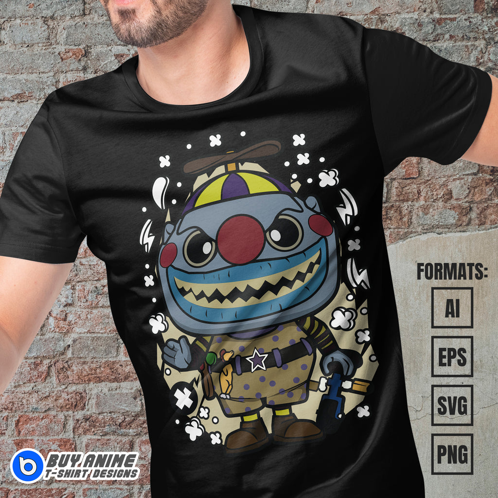 Premium Clown With The Tear-Away Face The Nightmare Before Christmas Funko Vector T-shirt Design Template