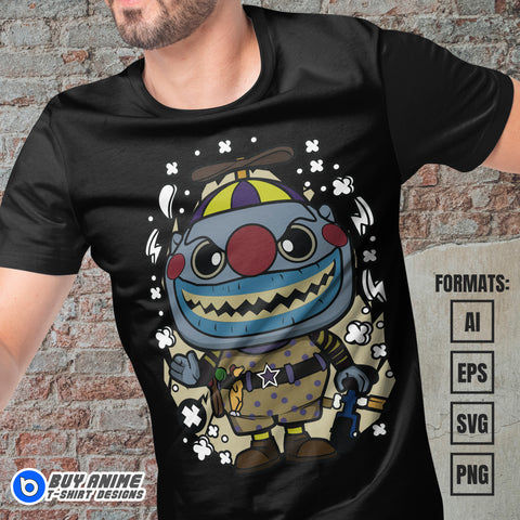 Premium Clown With The Tear-Away Face The Nightmare Before Christmas Funko Vector T-shirt Design Template
