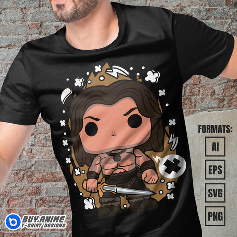 Premium Conan The Barbarian Funko Vector T-shirt Design Template