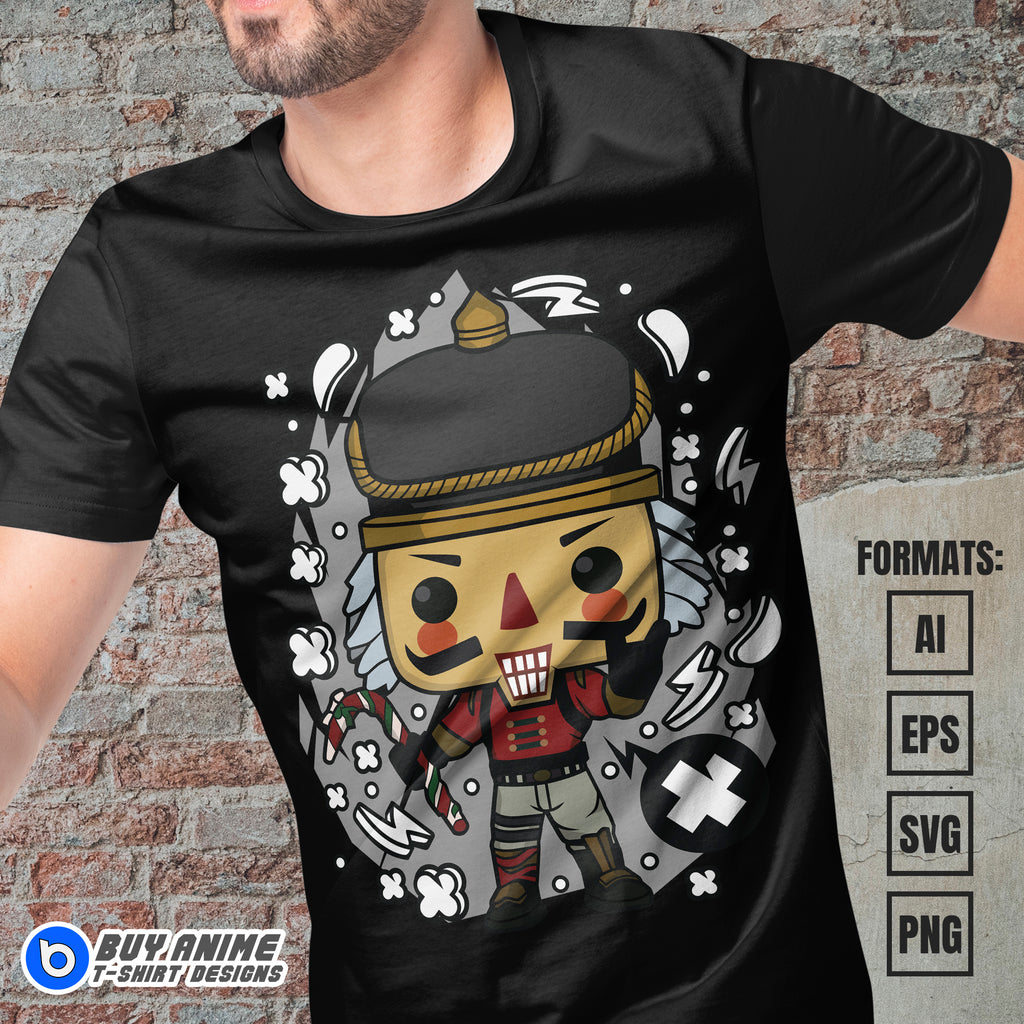 Premium Crackshot Fortnite Funko Vector T-shirt Design Template