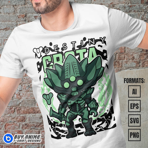 Premium Crota Destiny Funko Vector T-shirt Design Template