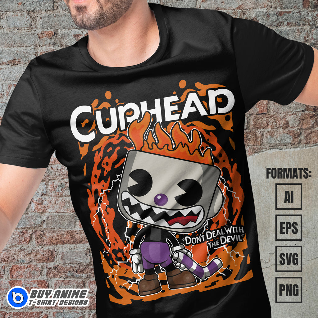 Premium Cuphead Funko Vector T Shirt Design Template
