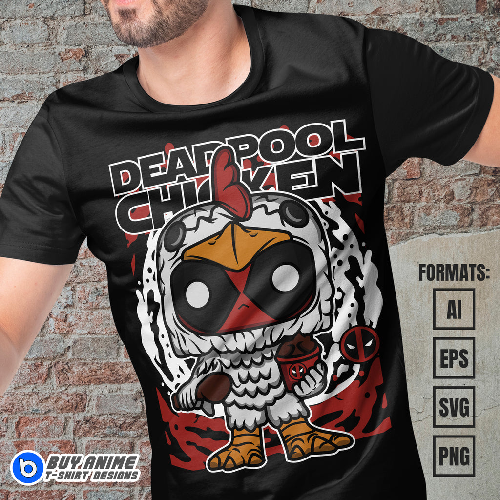 Premium Deadpool Chicken Funko Vector T-shirt Design Template