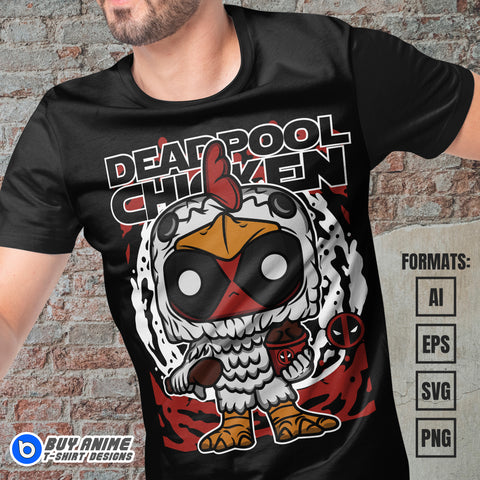 Premium Deadpool Chicken Funko Vector T-shirt Design Template
