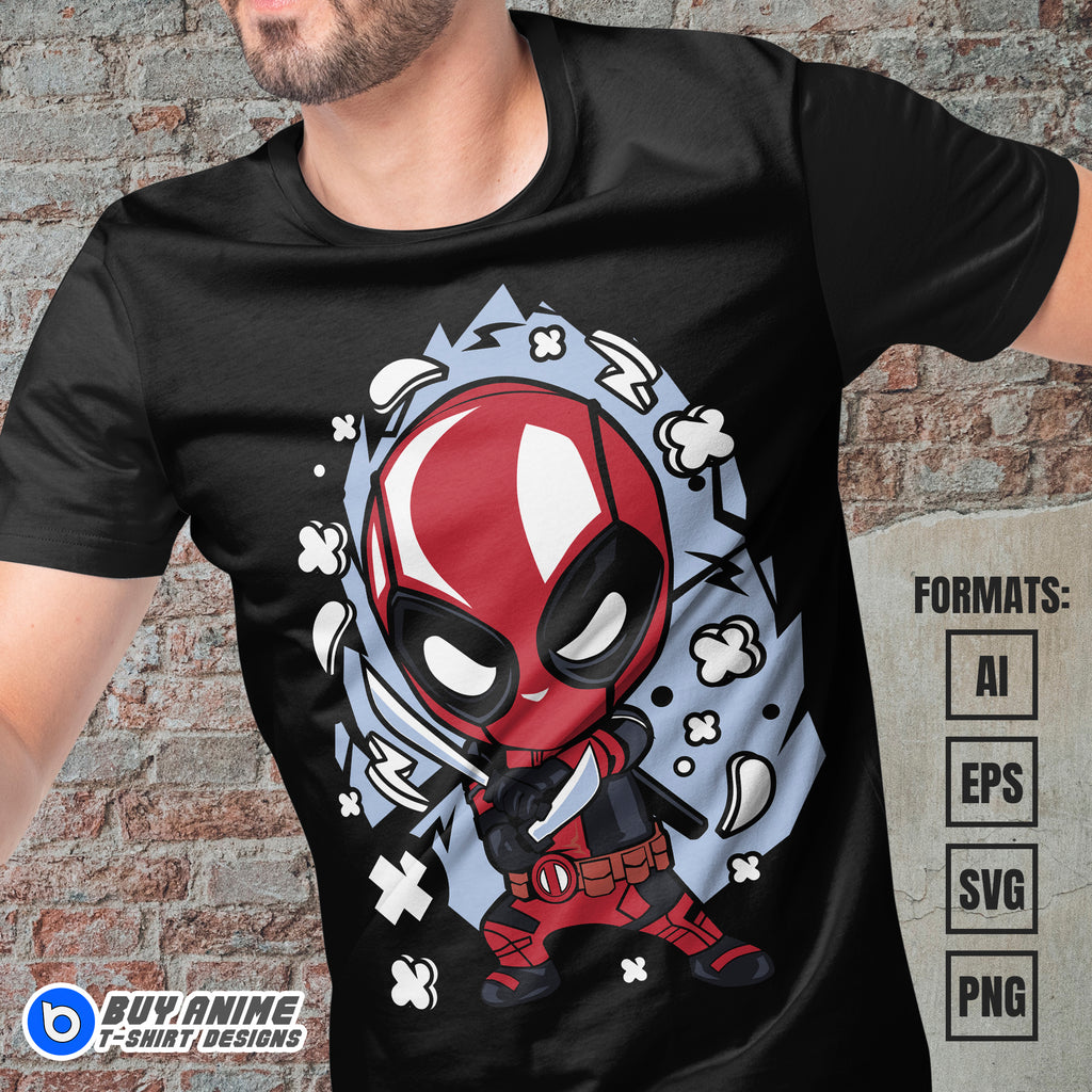 Premium Deadpool Funko Vector T-shirt Design Template #2