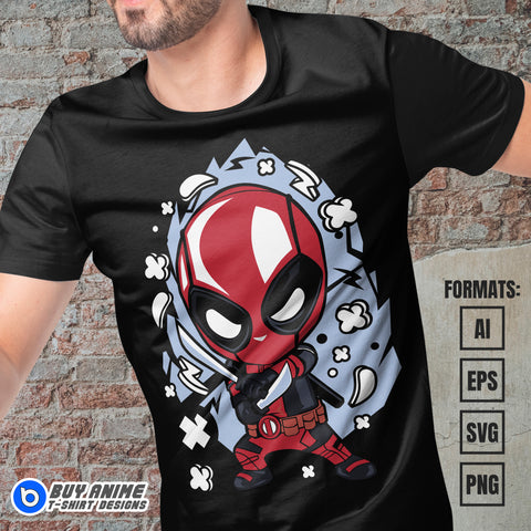Premium Deadpool Funko Vector T-shirt Design Template #2