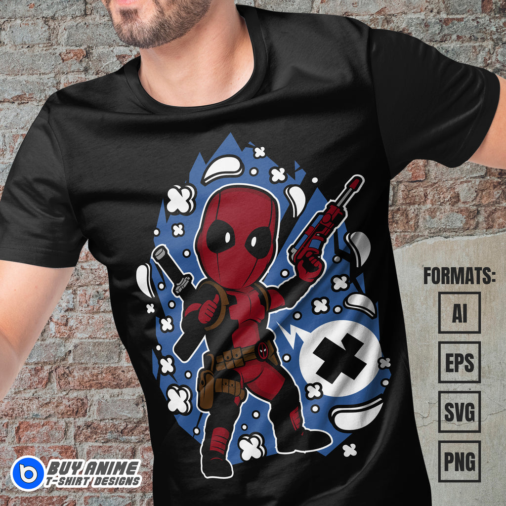 Premium Deadpool Funko Vector T-shirt Design Template #3