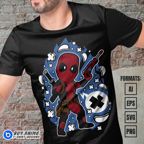 Premium Deadpool Funko Vector T-shirt Design Template #3
