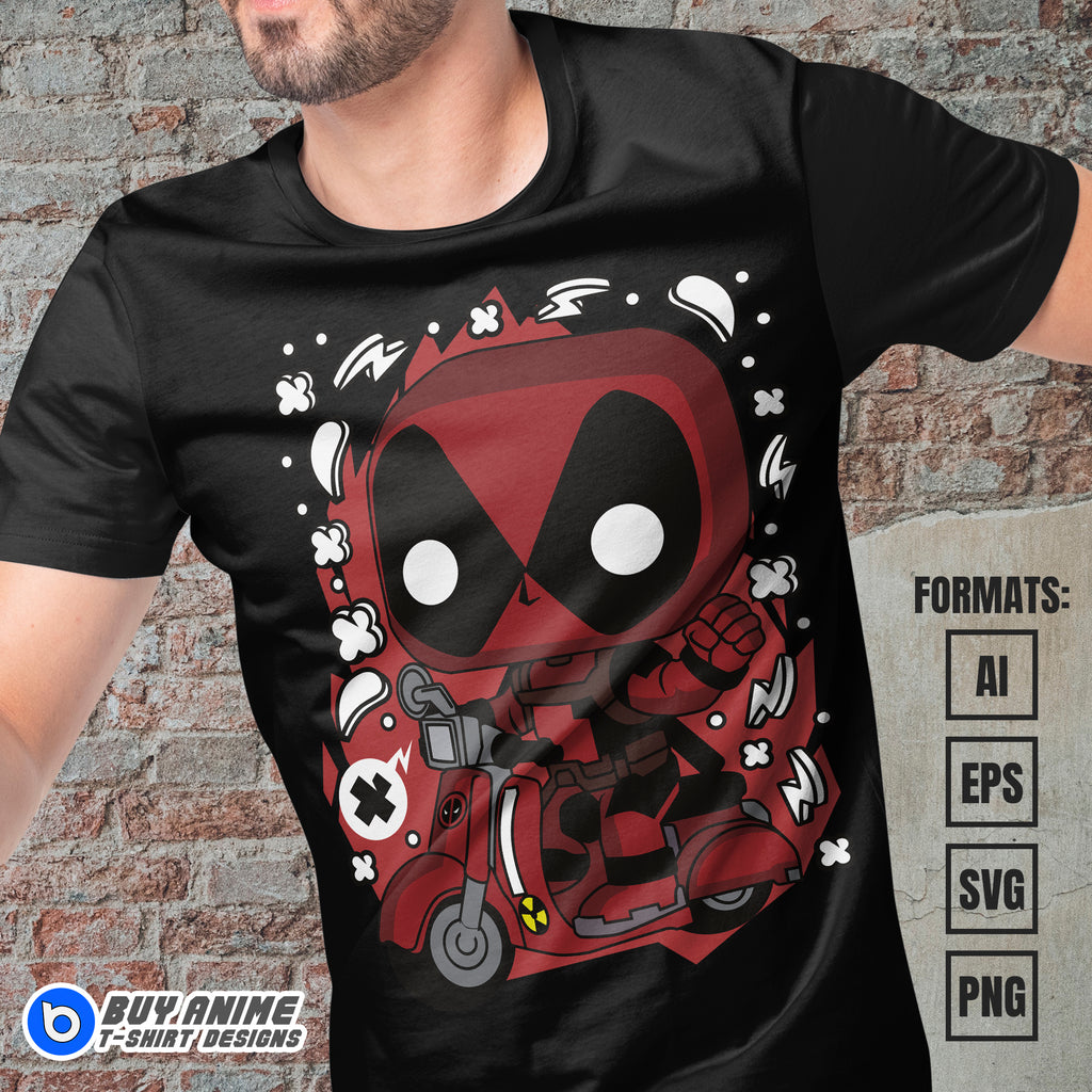 Premium Deadpool Funko Vector T-shirt Design Template