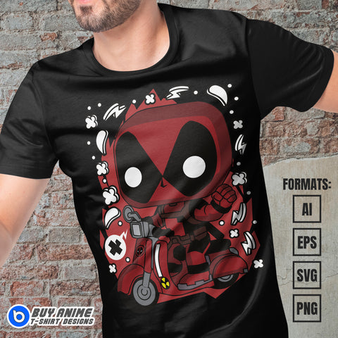 Premium Deadpool Funko Vector T-shirt Design Template