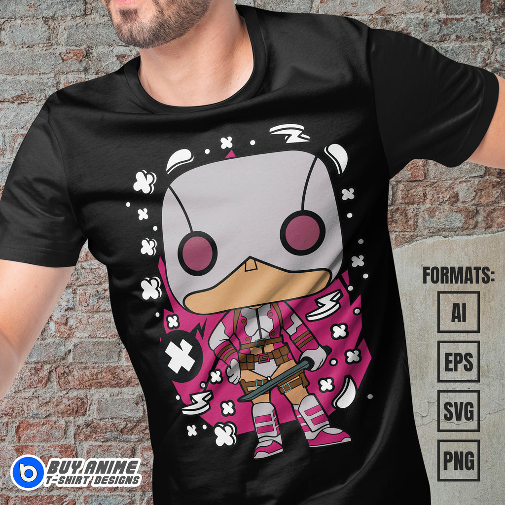 Premium Deadpool Girl Funko Vector T-shirt Design Template