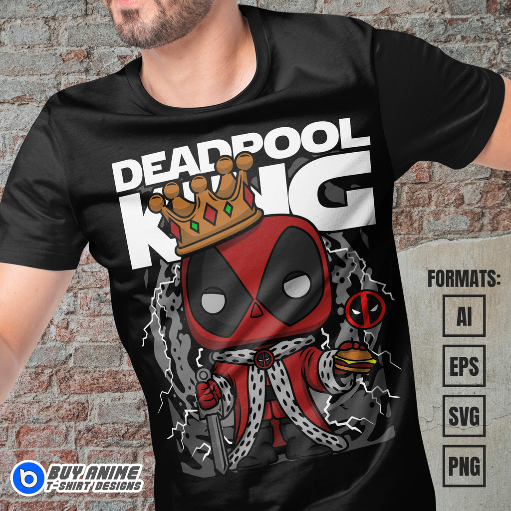 Premium Deadpool King Funko Vector T-shirt Design Template