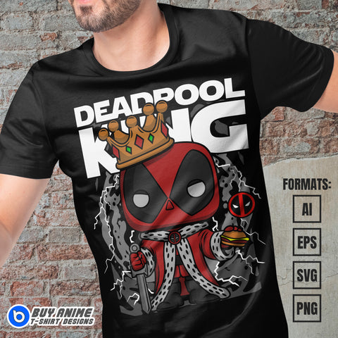 Premium Deadpool King Funko Vector T-shirt Design Template