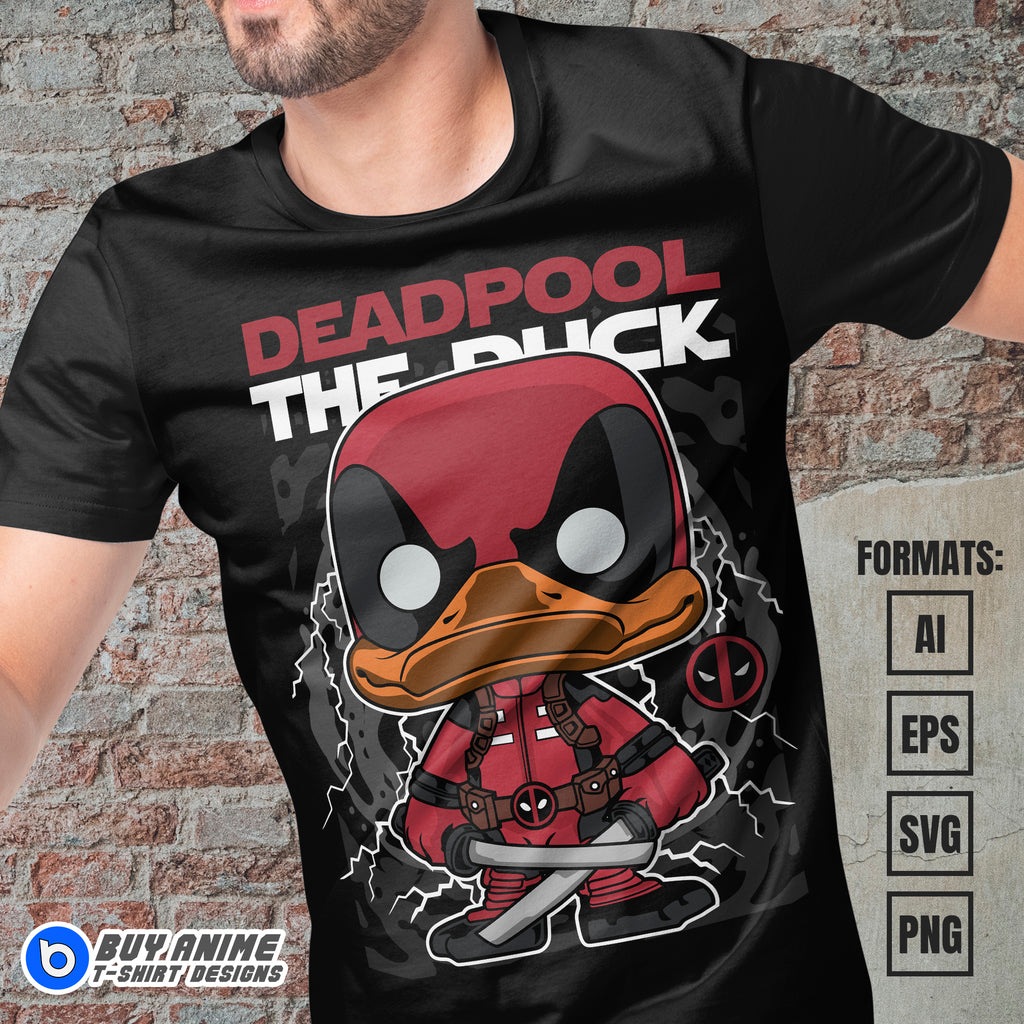 Premium Deadpool The Duck Funko Vector T-shirt Design Template