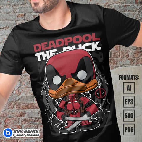 Premium Deadpool The Duck Funko Vector T-shirt Design Template