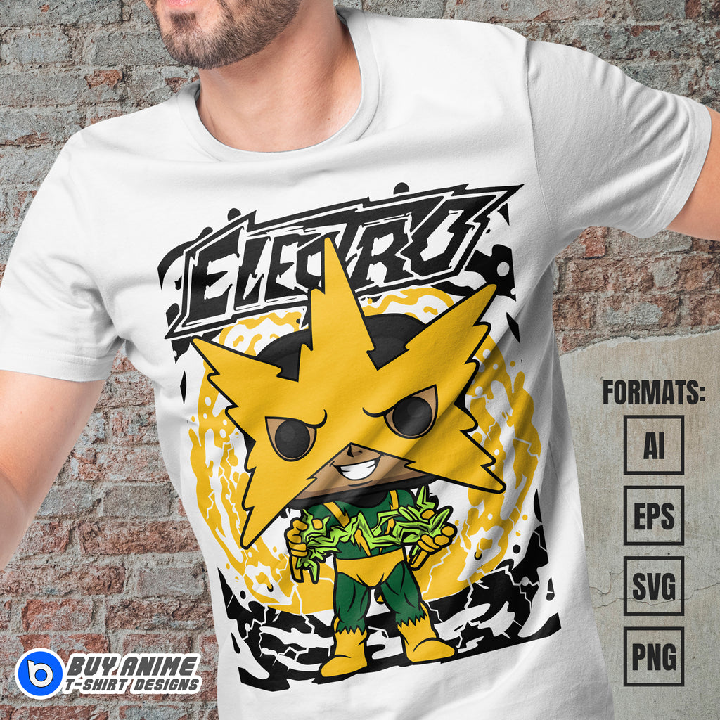 Premium Electro Spider-Man Funko Vector T-shirt Design Template